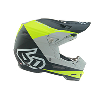 6D 'ATR-2' Replacement Peak - "Quadrant" Neon Yel Gry Blk