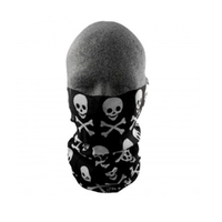 zanHEADGEAR Motley Neck Tube - B/W Crossbones