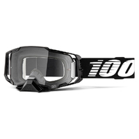 100% 'Armega' MX Goggles - Black (Clear Lens)