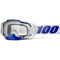 100% 'Armega' MX Goggles - Blue (Clear Lens)