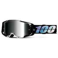 100% 'Armega' MX Goggles - Krisp (Mirror Silver Lens)