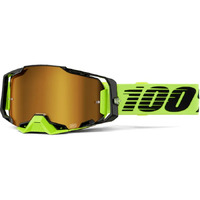 100% 'Armega' MX Goggles - Neon Yellow (Mirror Gold Lens)