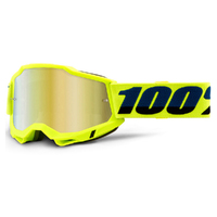 100% 'Accuri 2' MX Goggles - Fluo Yellow (Mirror Gold Lens)