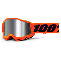 100% 'Accuri 2' MX Goggles - Neon Orange (Mirror Silver Lens)