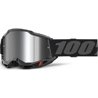 100% 'Accuri 2' MX Goggles - Black (Mirror Silver Lens)