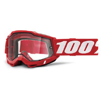 100% 'Accuri 2 Enduro' MX Goggles - Red (Clear Lens)