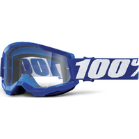 100% 'Strata 2' MX Goggles - Blue (Clear Lens)