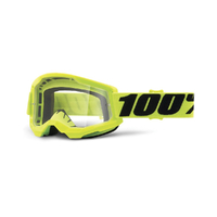 100% 'Strata 2' MX Goggles - Yellow (Clear Lens)