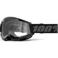 100% 'Strata 2' MX Goggles - Black (Clear Lens)