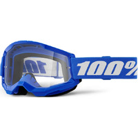 100% 'Strata 2' MX Goggles - Blue (Clear Lens)