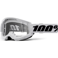 100% 'Strata 2' MX Goggles - White (Clear Lens)