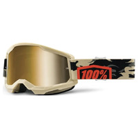 100% 'Strata 2' MX Goggles - Kombat True Gold Lens)