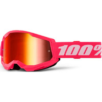 100% 'Strata 2' MX Goggles - Pink (Mirror Red Lens)