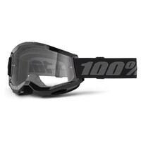 100% 'Strata 2' Youth MX Goggles - Black (Clear Lens)