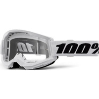 100% 'Strata 2' Youth MX Goggles - White (Clear Lens)