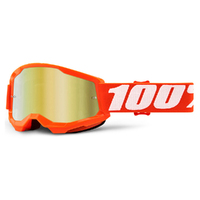 100% 'Strata 2' Youth MX Goggles - Orange (Mirror Gold Lens)