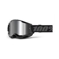 100% 'Strata 2' Youth MX Goggles - Black (Mirror Silver Lens)