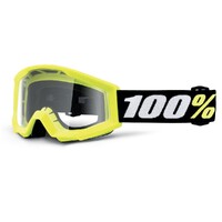 100% 'Strata 2' Mini MX Goggles - Yellow (Clear Lens)