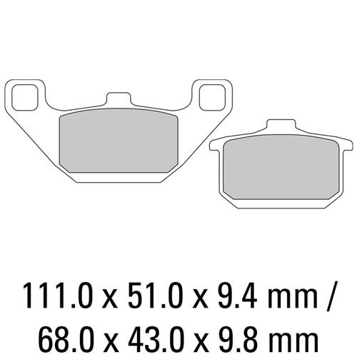 Ferodo FDB339P Disc Pad Set (2 pc) - Platinum Carbon Grip - Non-Sint.