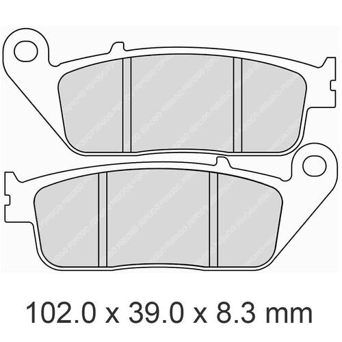 Ferodo FDB570P Disc Pad Set (2 pc) - Platinum Carbon Grip - Non-Sint.