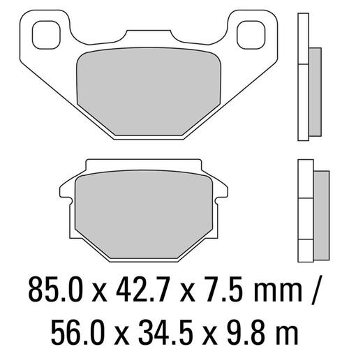 Ferodo FDB828P Disc Pad Set (2 pc) - Platinum Carbon Grip - Non-Sint.