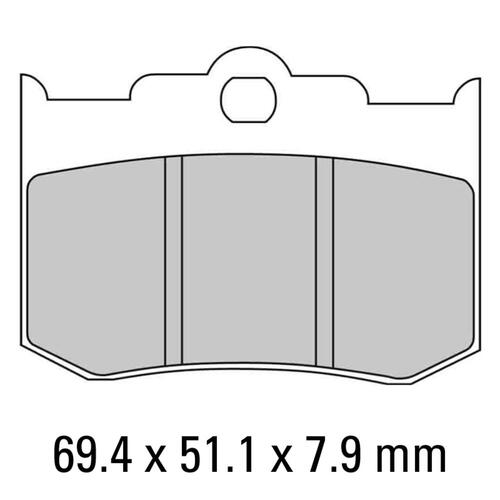 Ferodo FDB2040P Disc Pad Set (2 pc) - Platinum Carbon Grip - Non-Sint.