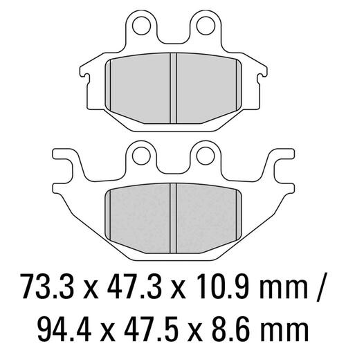 Ferodo FDB2184P Disc Pad Set (2 pc) - Platinum Carbon Grip - Non-Sint.