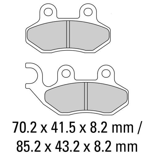 Ferodo FDB2190EF Disc Pad Set (2 pc) - ECO Friction Carbon Grip - Non-Sint.