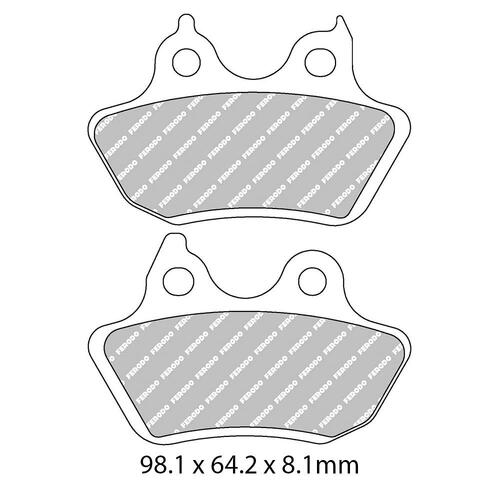 Ferodo FDB2202P Disc Pad Set (2 pc) - Platinum Carbon Grip - Non-Sint.