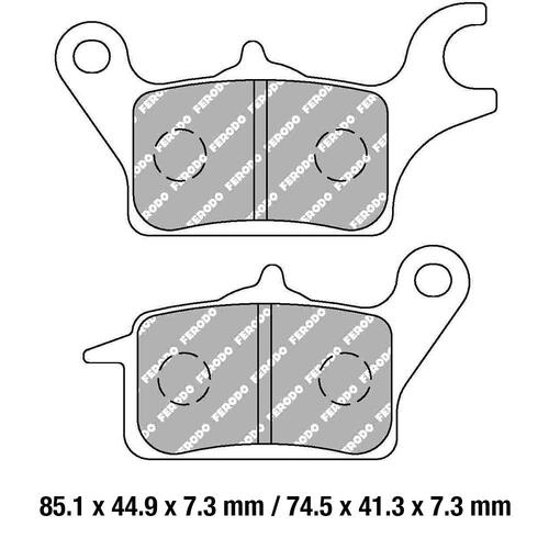 Ferodo FDB2282EF Disc Pad Set (2 pc) - ECO Friction Carbon Grip - Non-Sint.