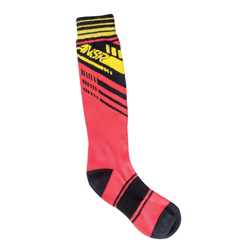 Answer 'Chizel' MX Socks - Red/Yellow [Size: L-XL]