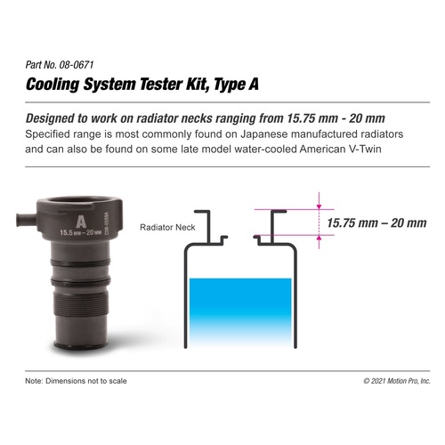 Motion Pro Cooling System Tester Adaptor Only - Type A