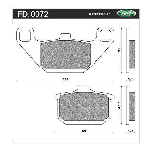 Newfren Brake Pads - Touring Organic