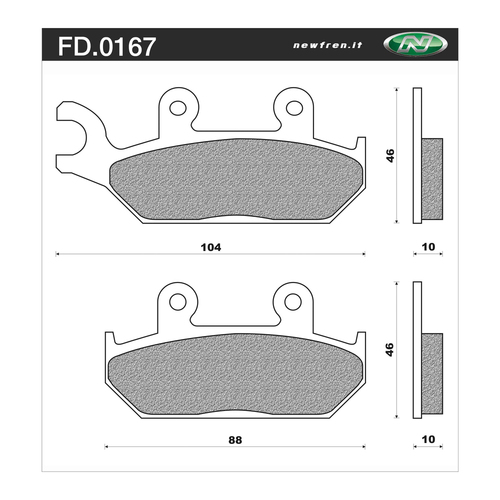 Newfren Brake Pads - Touring Organic