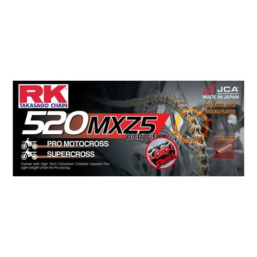 RK Chain 520MXZ4 - 120 Links - Red