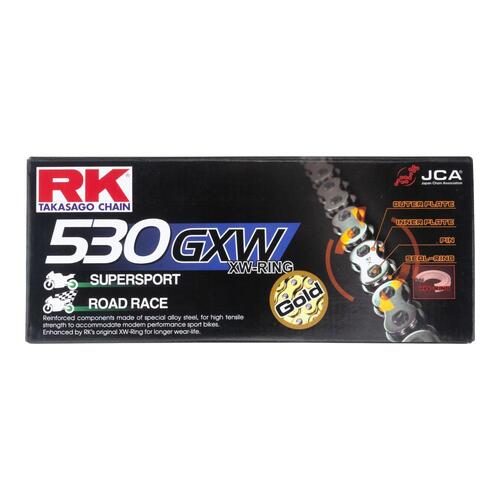 [S/S, use 12-53Z-120GD] RK Chain GB530GXW - 120 Link - Gold