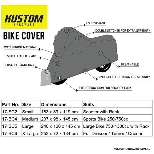 Kustom Bike Cover - Sport Bike 250-750cc