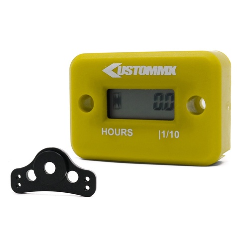 Kustom Hour Meter with Mounting Bracket Included - Yellow