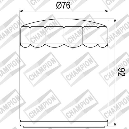 Champion Oil Filter Element - COF071C [Chrome]