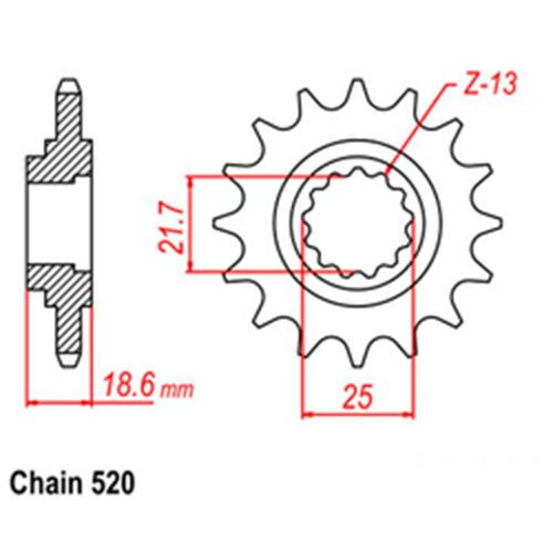 Front Sprocket - Steel 15T 520P