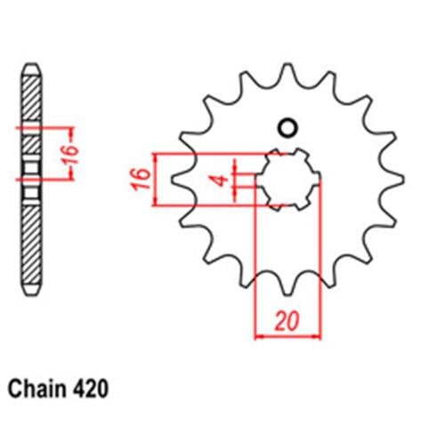 Front Sprocket - Steel 13T 420P