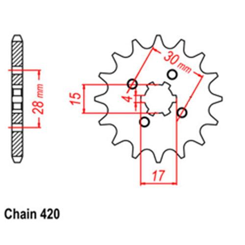 Front Sprocket - Steel 15T 420P D/D