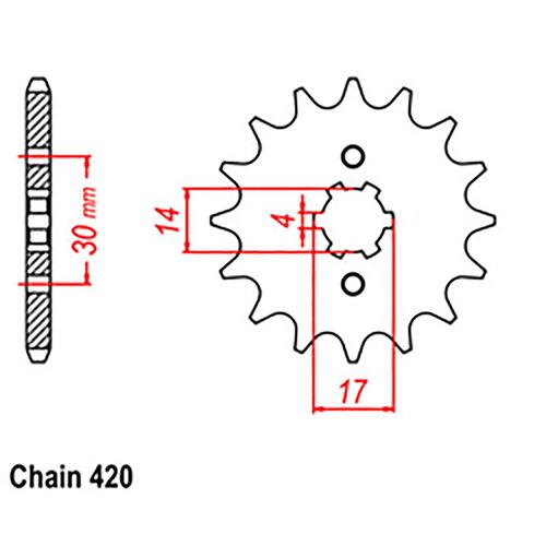 Front Sprocket - Steel 13T 420P