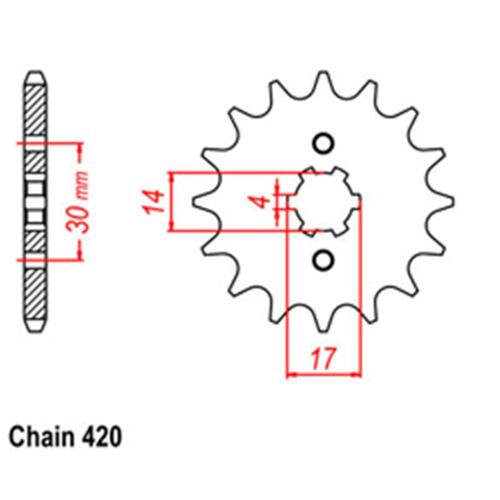 Front Sprocket - Steel 14T 420P (AP NBC110)