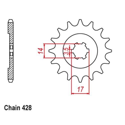 Front Sprocket - Steel 14T 428P