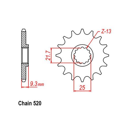 Front Sprocket - Steel 14T 520P