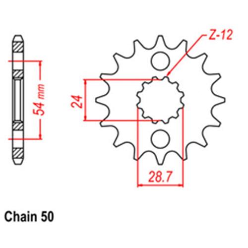 Front Sprocket - Steel 17T 530P