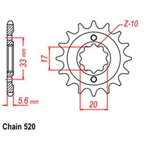 Front Sprocket - Steel 13T 520P