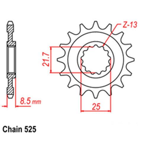 Front Sprocket - Steel 16T 525P