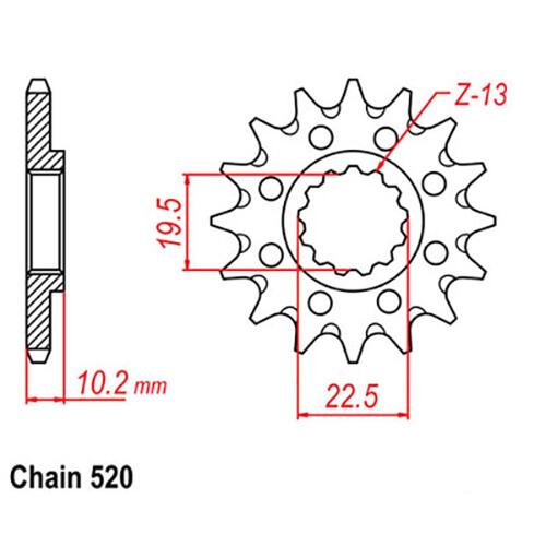 Front Sprocket - Steel 14T 520P